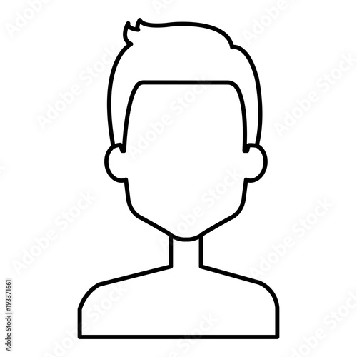 young man shirtless avatar character vector illustration design