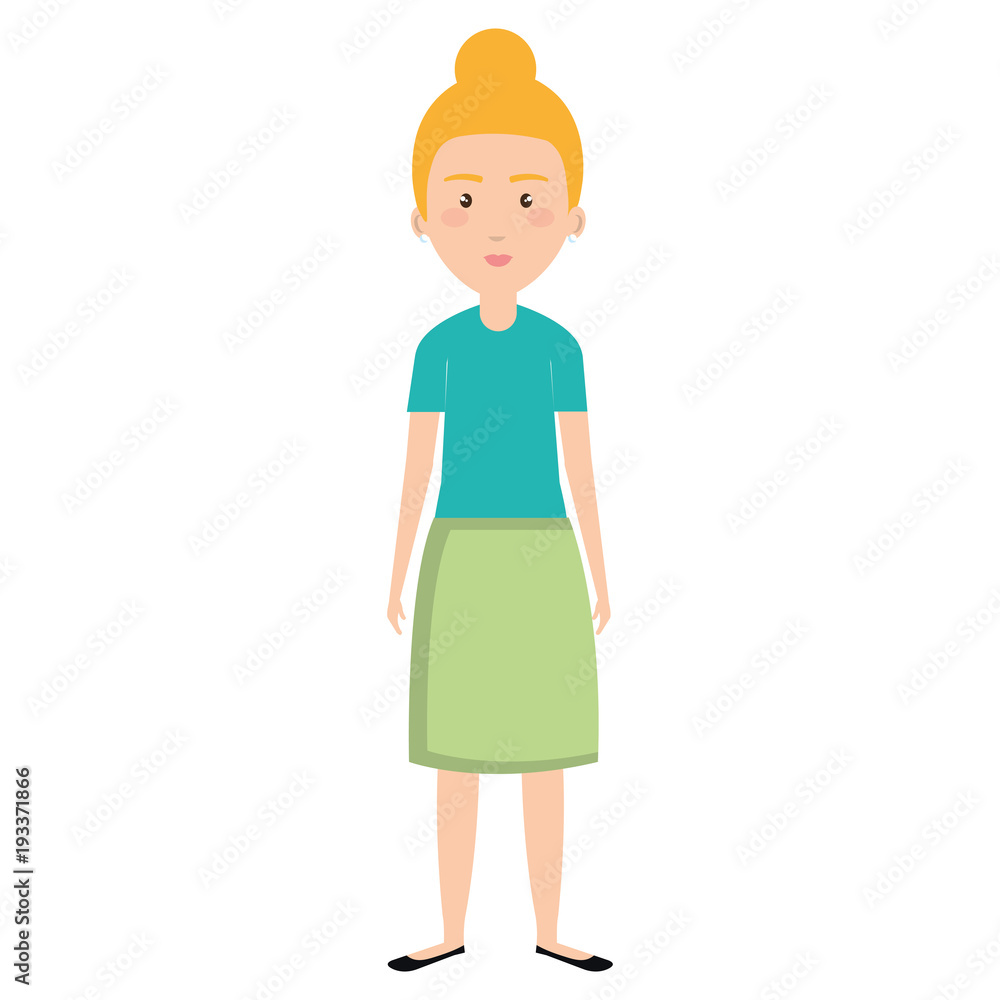 young and casual woman character vector illustration design