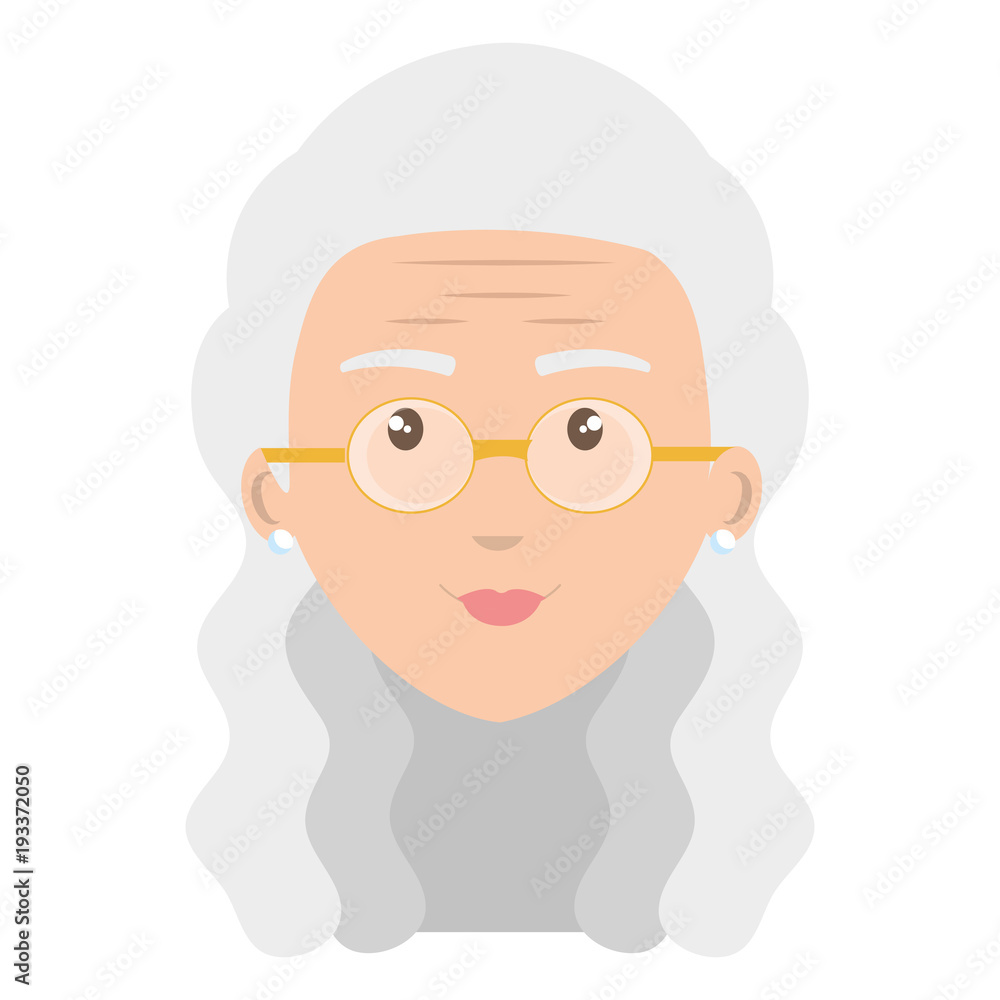 cute grandmother head avatar character vector illustration design cute grandmother head avatar character vector illustration design