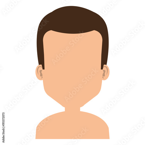 young man shirtless avatar character vector illustration design