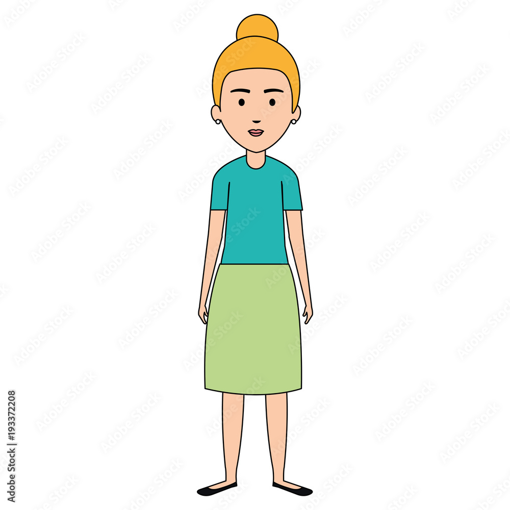 young and casual woman character vector illustration design