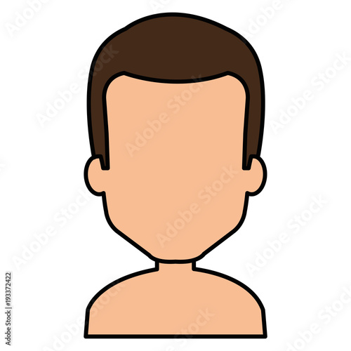 young man shirtless avatar character vector illustration design