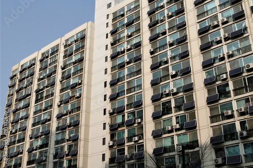 Canvas Print Solar panels on a apartment
