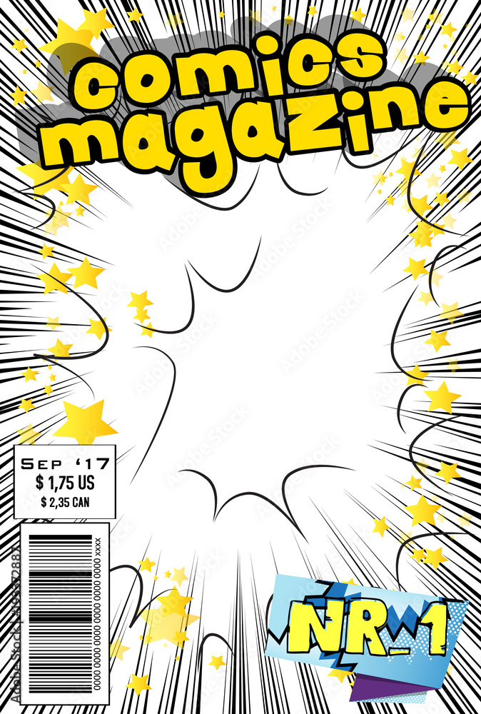 Editable comic book cover with abstract explosion background. Stock ...