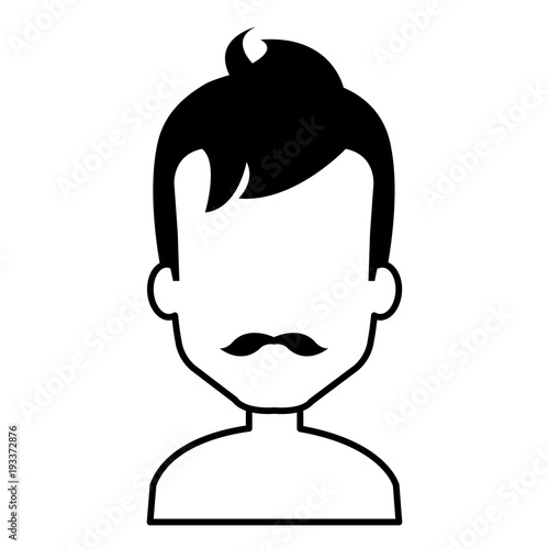 young man shirtless avatar character vector illustration design