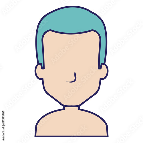 young man shirtless avatar character vector illustration design