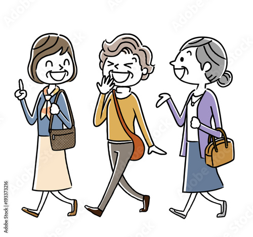 シニア女性：お出かけ、旅行、外出、友達