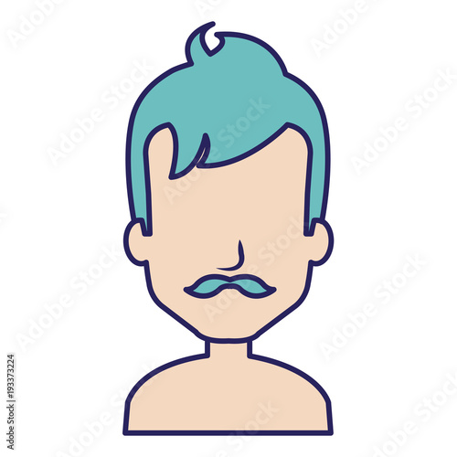 young man shirtless avatar character vector illustration design