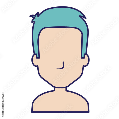 young man shirtless avatar character vector illustration design