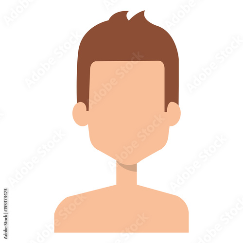 young man shirtless avatar character vector illustration design