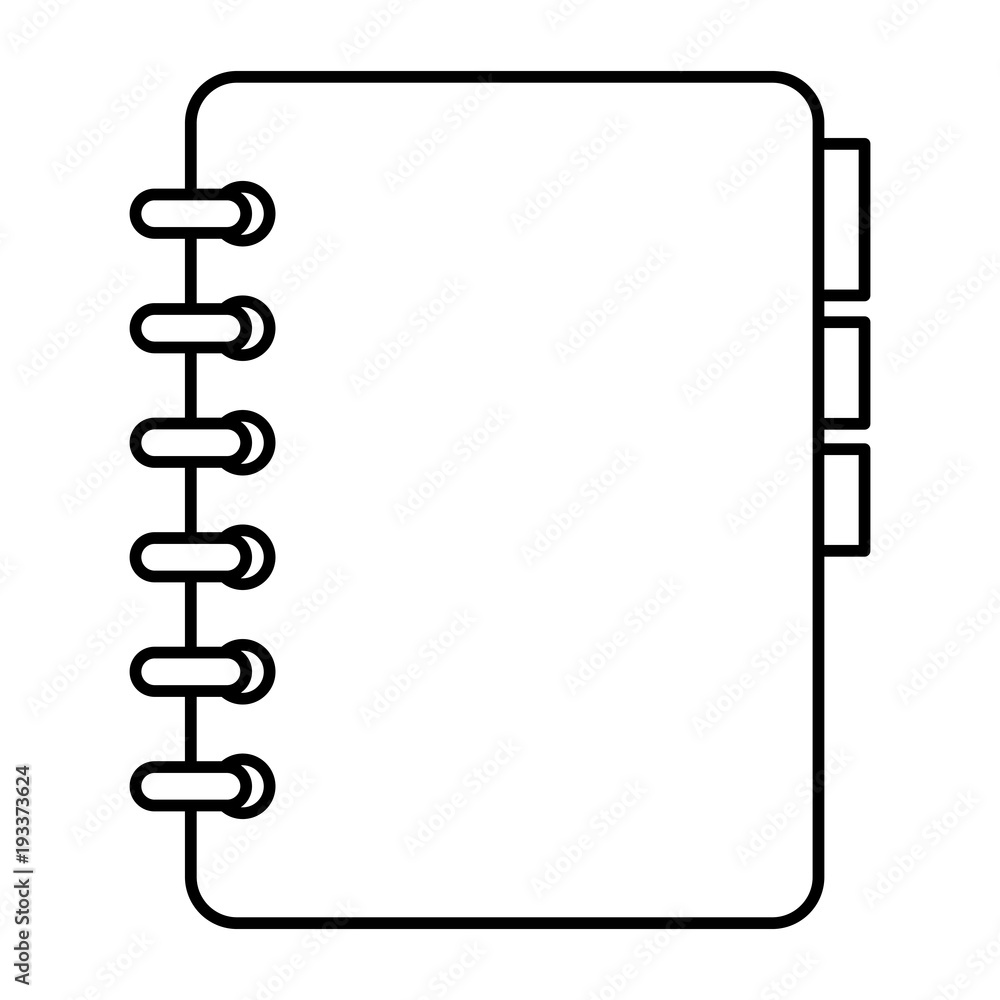 notebook with tabs icon vector illustration design