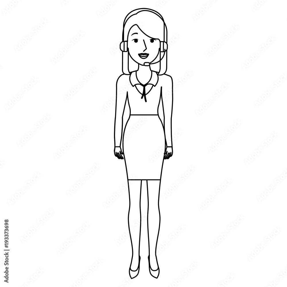 businesswoman with headset character vector illustration design businesswoman with headset character vector illustration design