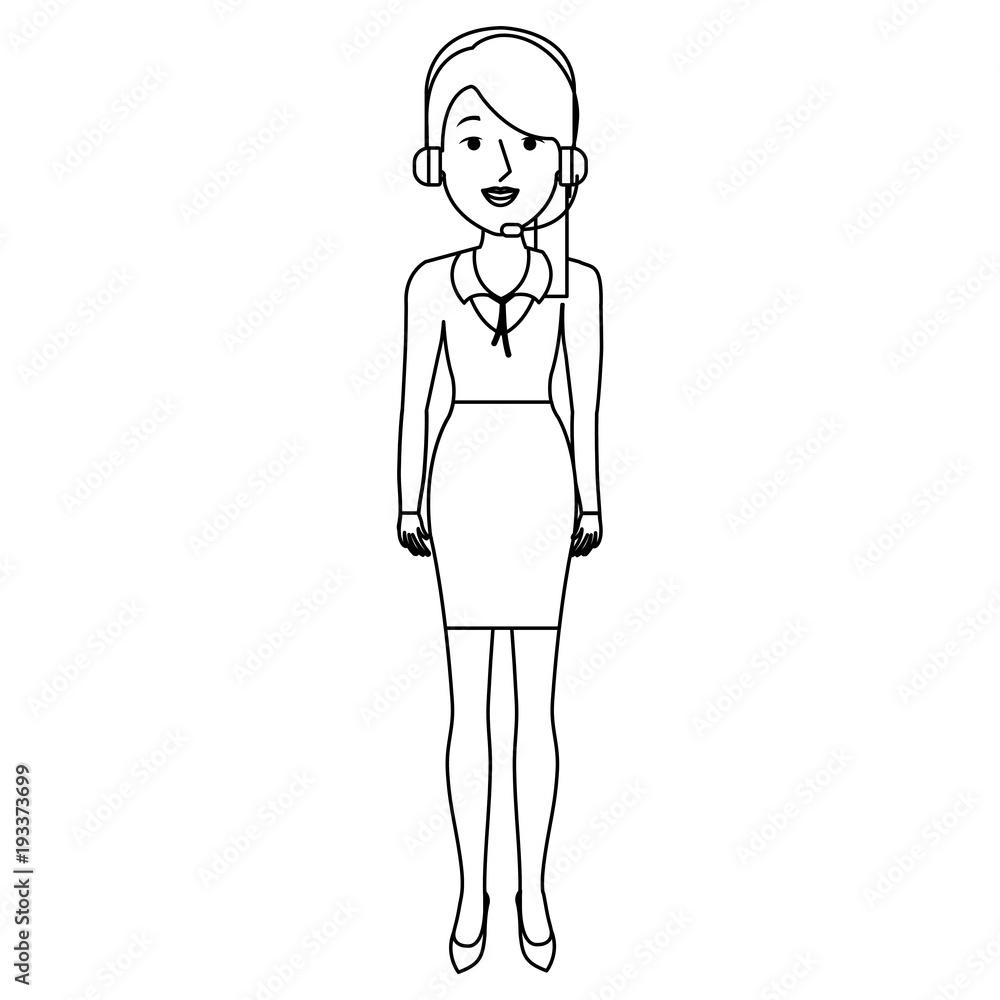 businesswoman with headset character vector illustration design businesswoman with headset character vector illustration design
