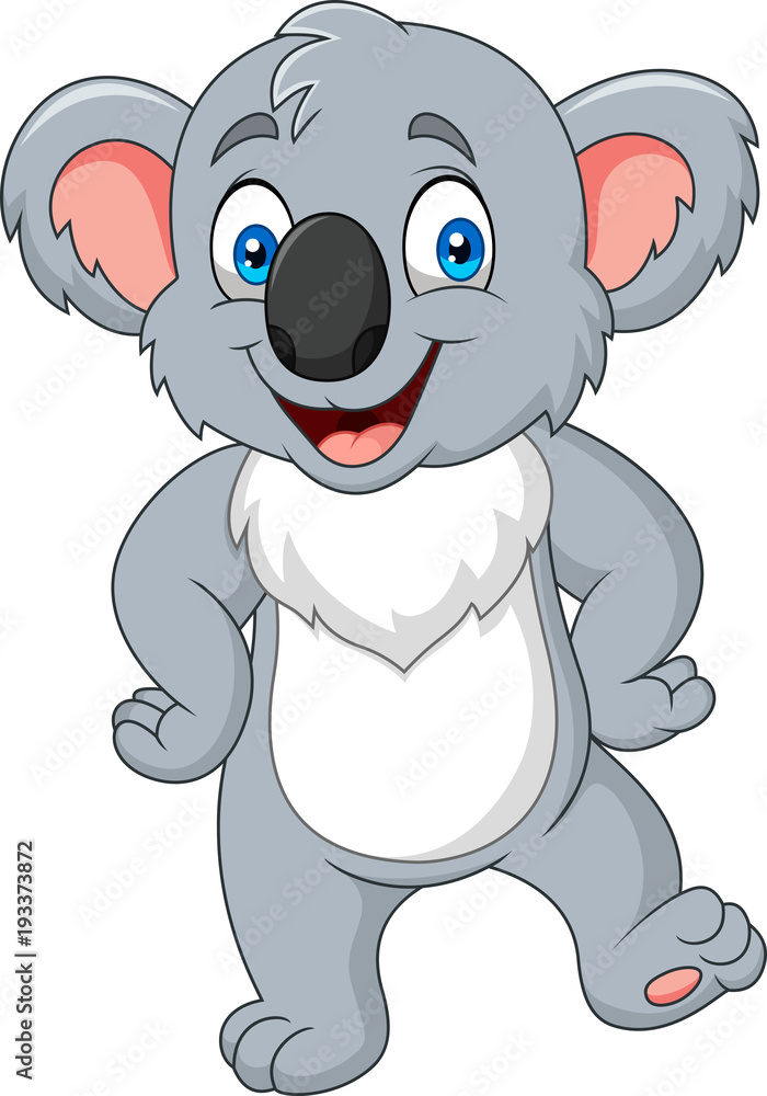 Naklejka premium Cartoon little koala posing