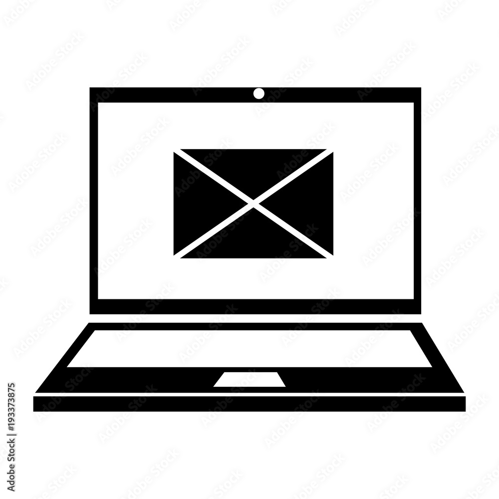 laptop computer with envelope vector illustration design laptop computer with envelope vector illustration design