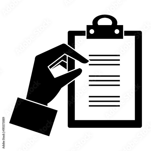 hand with checklist clipboard isolated icon vector illustration design