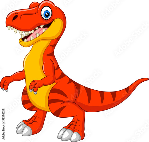 Cartoon tyrannosaurus isolated on white background