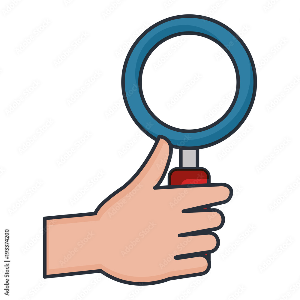 hand human with magnifying glass isolated icon vector illustration design hand human with magnifying glass isolated icon vector illustration design