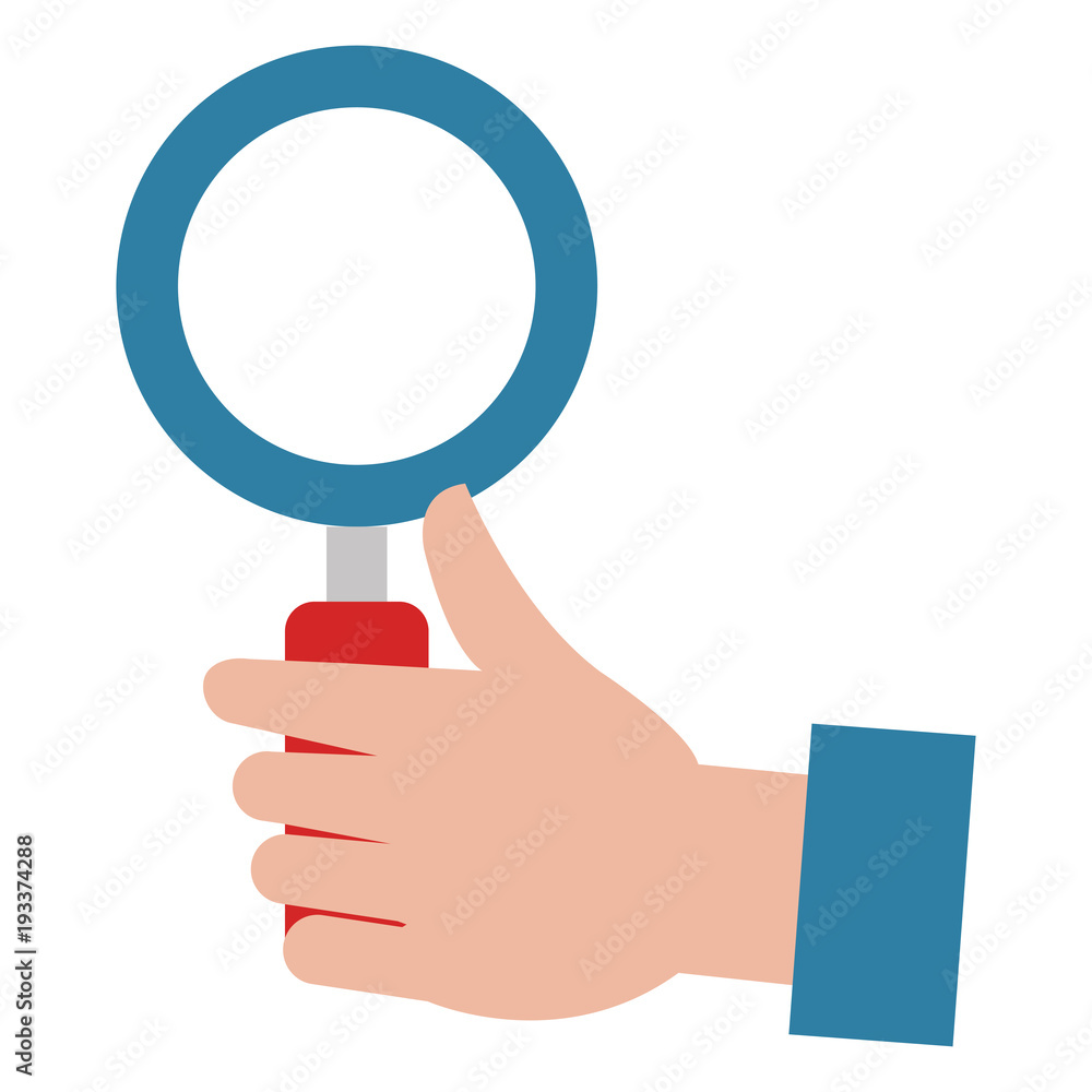hand human with magnifying glass isolated icon vector illustration design hand human with magnifying glass isolated icon vector illustration design