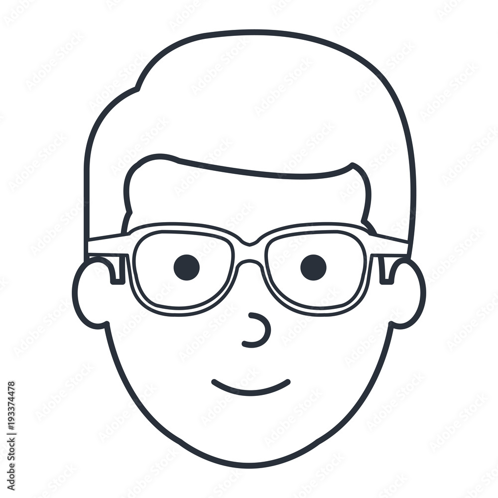 young man head with glasses avatar character vector illustration design young man head with glasses avatar character vector illustration design