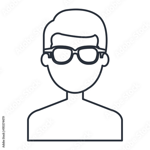 young man shirtless avatar character vector illustration design