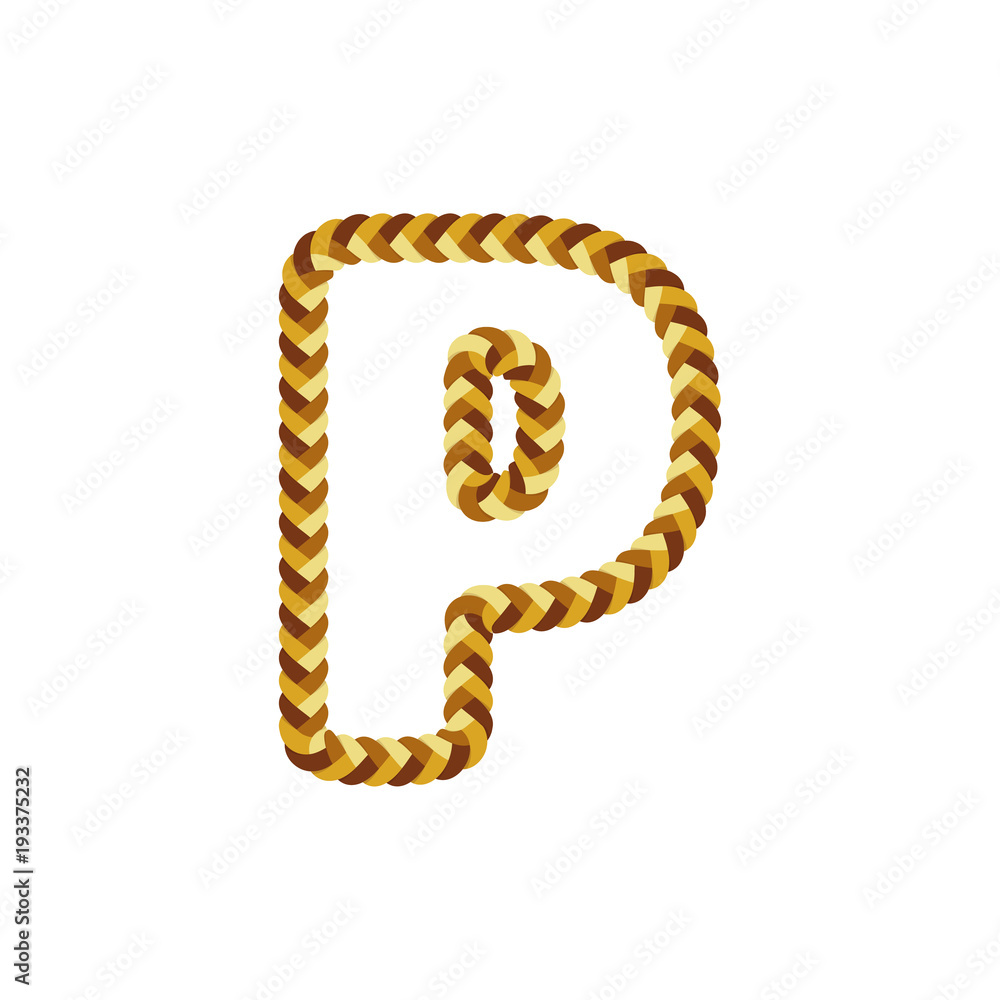 Obraz premium P Braid Letter Logo Icon Design