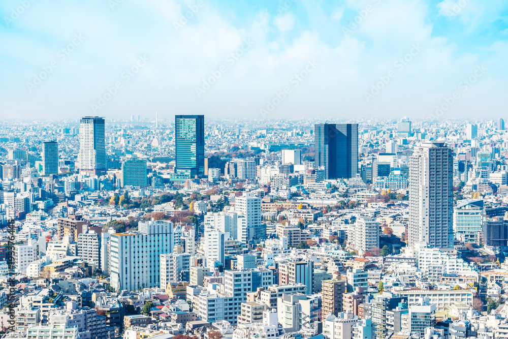 Asia Business concept for real estate and corporate construction - panoramic modern city skyline aerial view of tokyo under blue sky in Tokyo, Japan Asia Business concept for real estate and corporate construction - panoramic modern city skyline aerial view of tokyo under blue sky in Tokyo, Japan