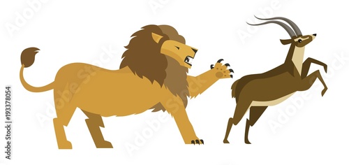 gazelle running from lion