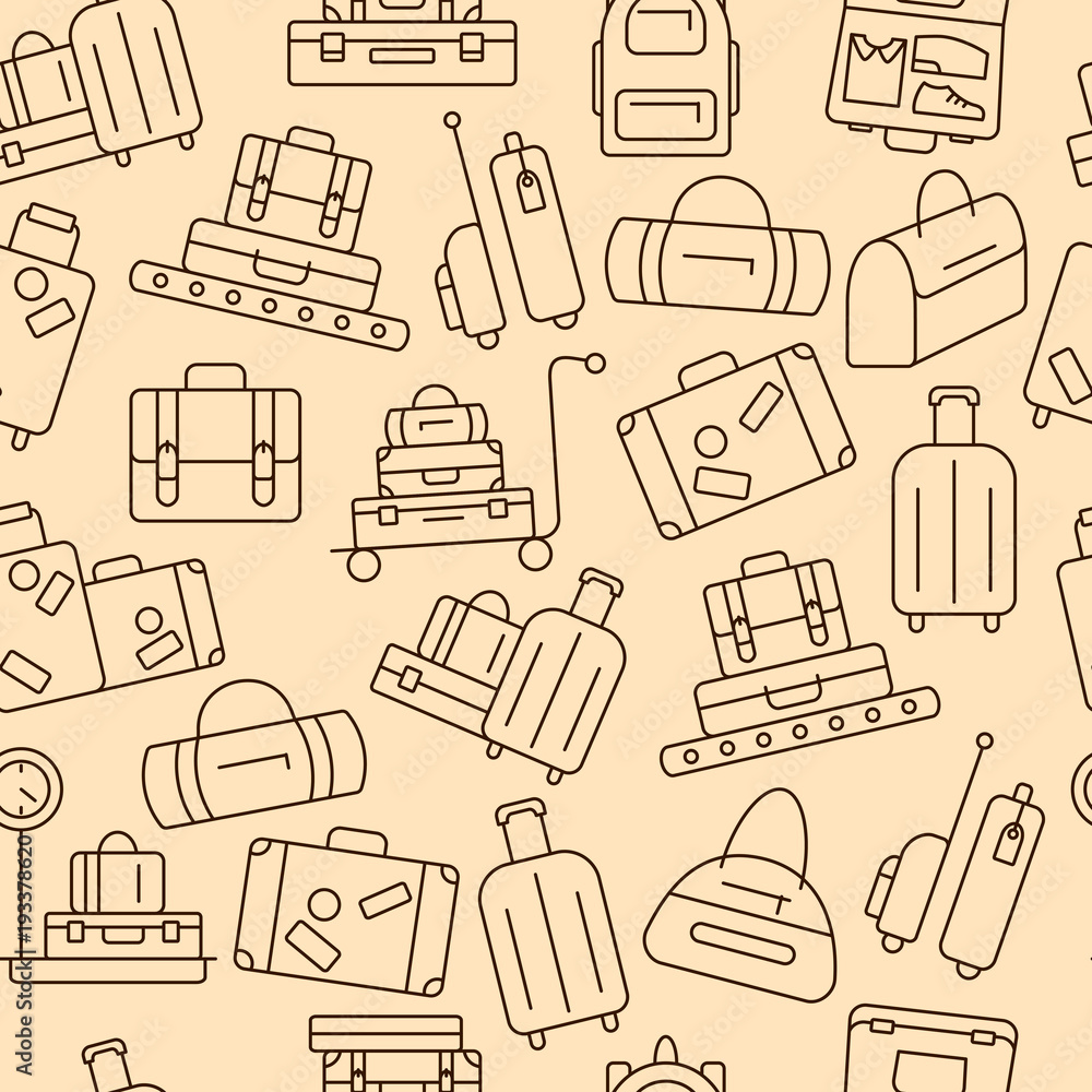 Seamless pattern with luggage.
