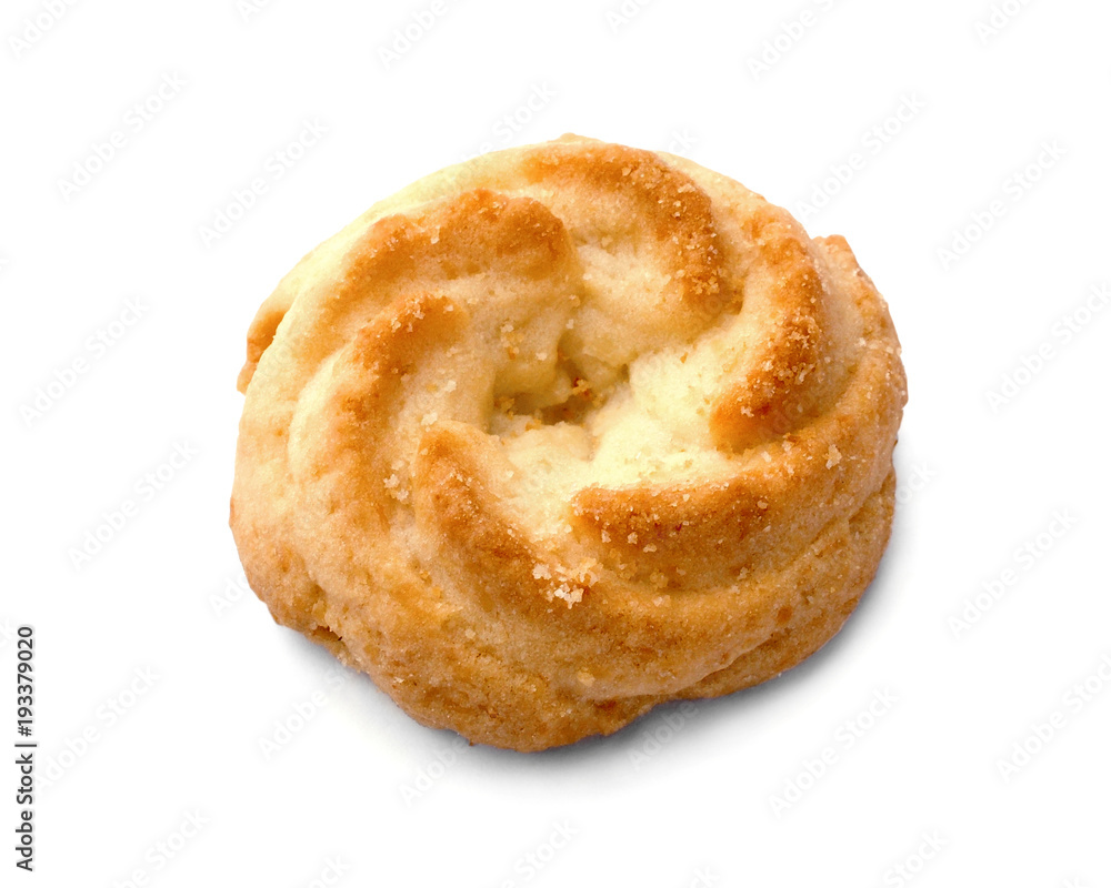 homemade buttery sugar cookie close-up isolated on white background
homemade buttery sugar cookie close-up isolated on white background