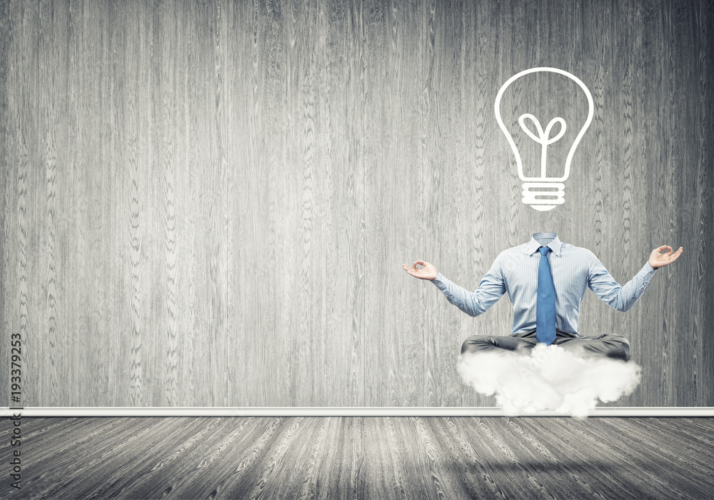 Businessman relaxing and waiting for inspiration Businessman relaxing and waiting for inspiration