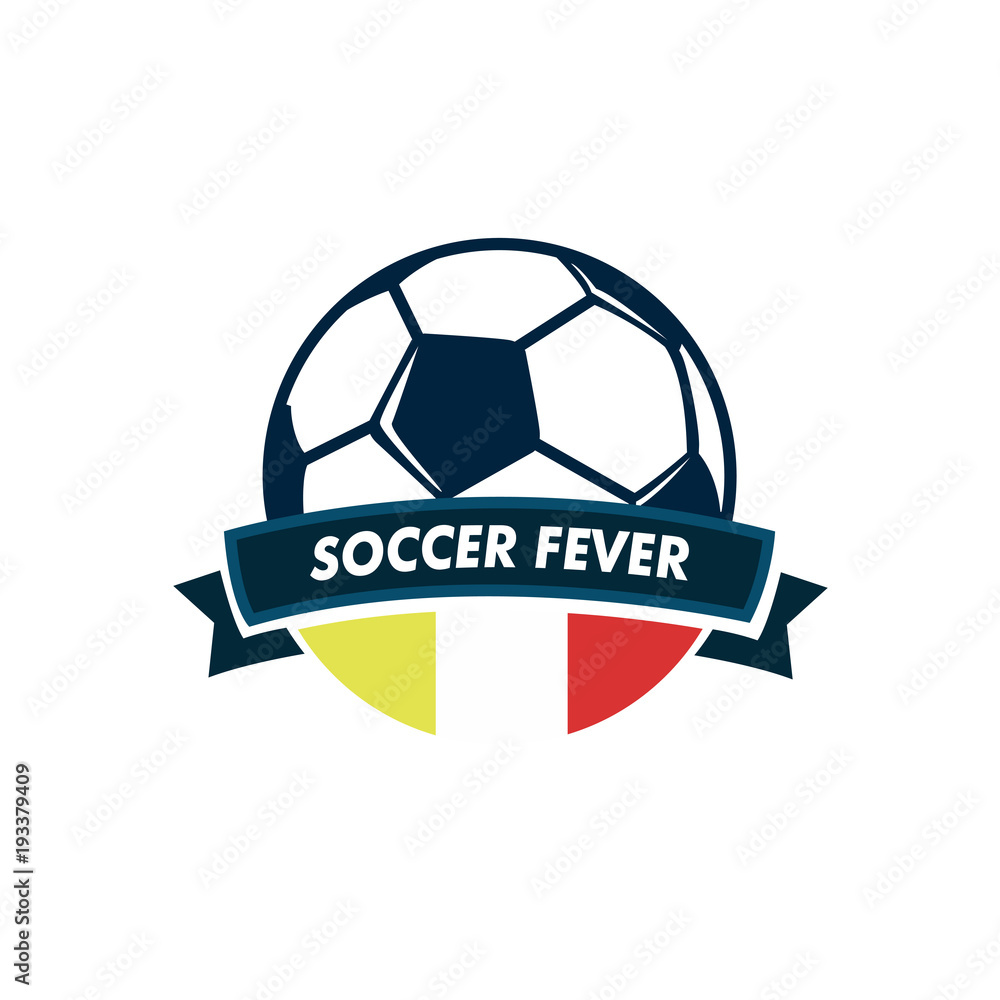 Soccer Fever Ball Ribbon Football Club Emblem Soccer Fever Ball Ribbon Football Club Emblem