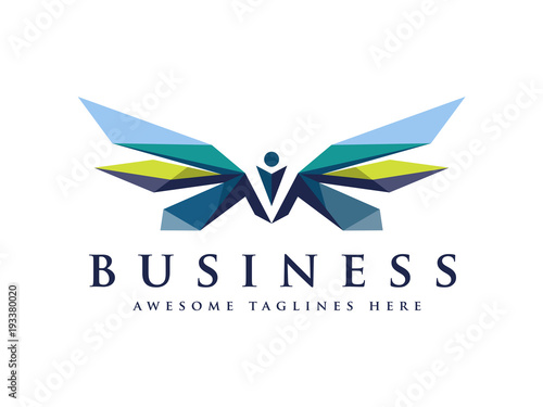 strong wings abstract bold color logo , Winged logo company and icon wing flying, eagle wing brand and logotype wing bird illustration, colorful wings modern style logo
