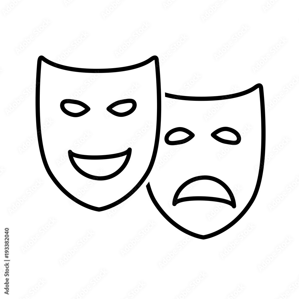 Sad and Happy Theatrical Drama and Comedy Masks Sad and Happy Theatrical Drama and Comedy Masks