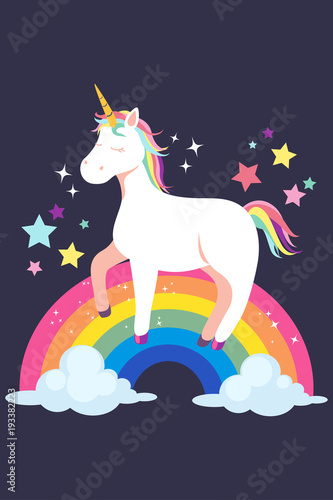 Unicorn and Rainbow Illustration