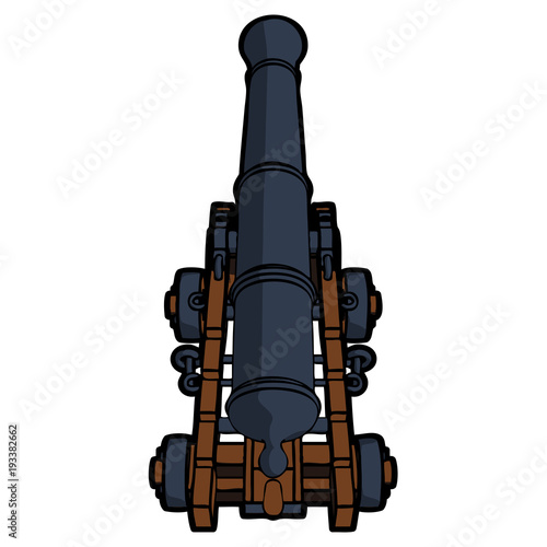 naval cannon view back