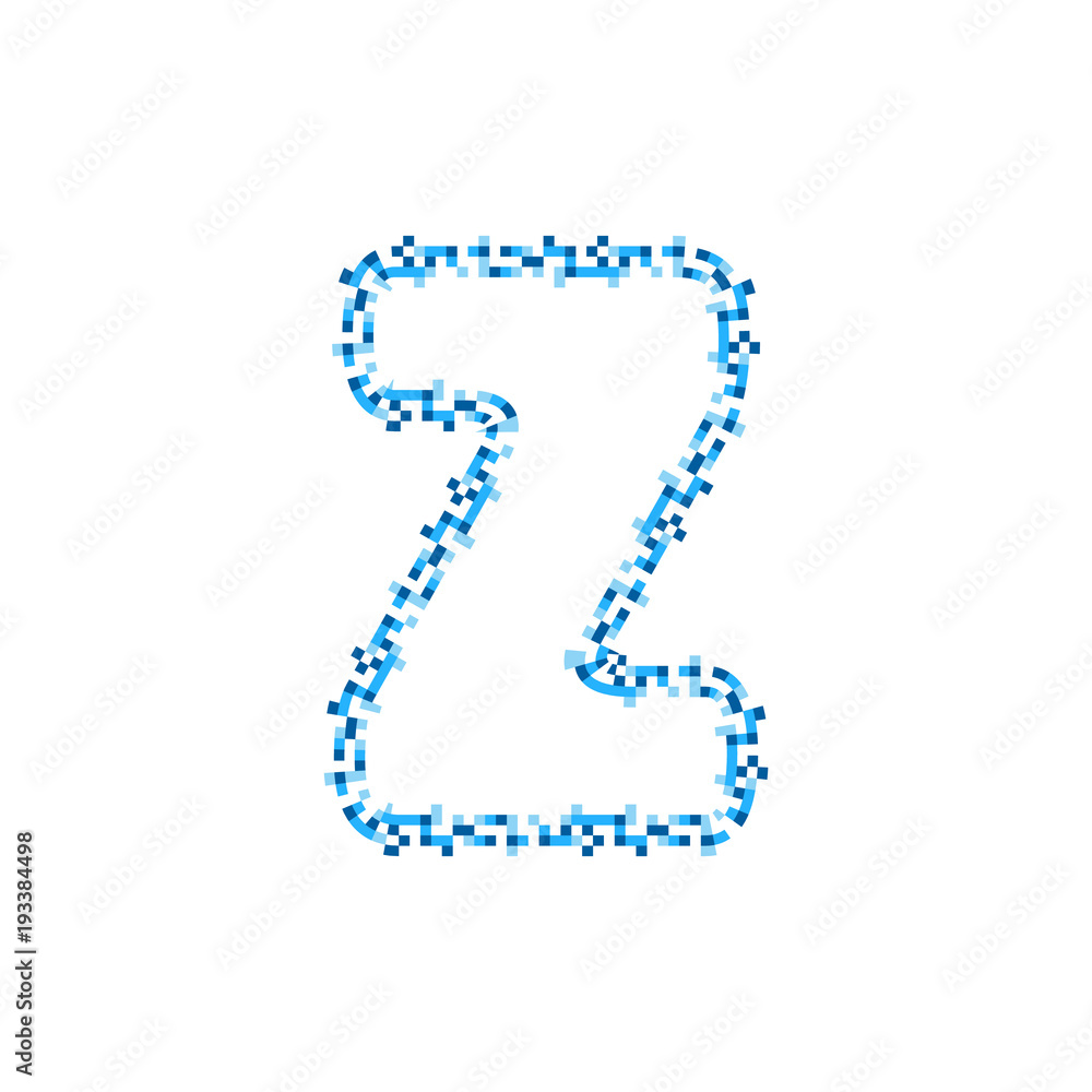 Z Pixel Letter Logo Icon Design