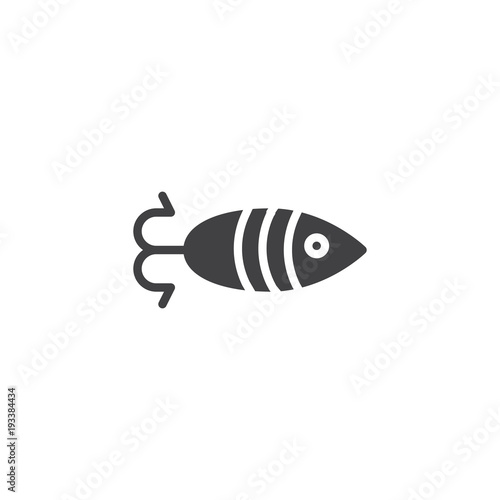 Fish shaped bait vector icon. filled flat sign for mobile concept and web design. Fishing simple solid icon. Symbol, logo illustration. Pixel perfect vector graphics