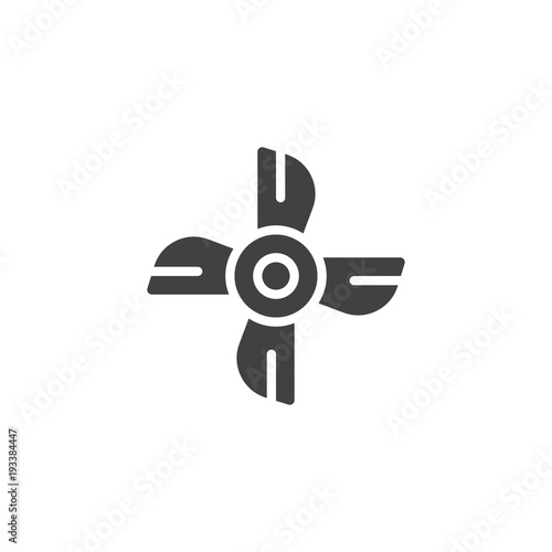 Ship engine propeller vector icon. filled flat sign for mobile concept and web design. Boat propeller simple solid icon. Symbol, logo illustration. Pixel perfect vector graphics