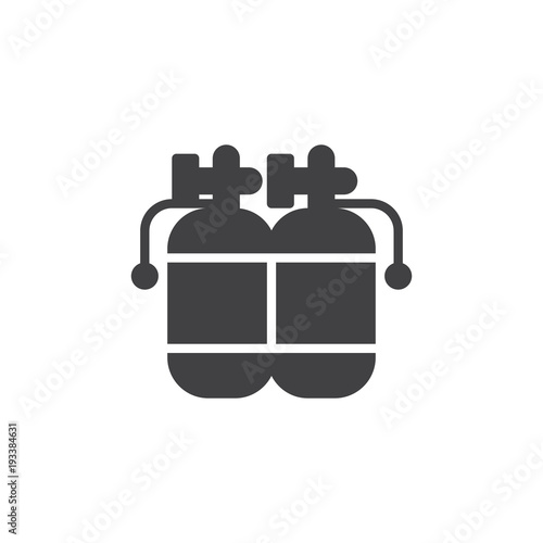 Twin air tanks diving kit vector icon. filled flat sign for mobile concept and web design. Diving cylinders simple solid icon. Symbol, logo illustration. Pixel perfect vector graphics