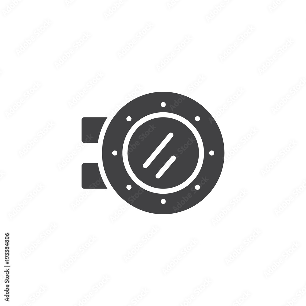 Fototapeta premium Submarine window vector icon. filled flat sign for mobile concept and web design. Porthole simple solid icon. Symbol, logo illustration. Pixel perfect vector graphics