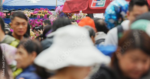 Photography Hong Kong Lunar new year fair in Victoria park, traditional Chinese market