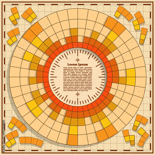 A background in the form of a round tetris. Vector illustration.
