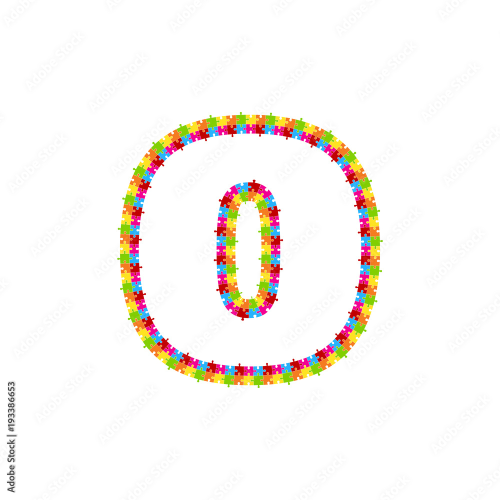 Fototapeta premium O Puzzle Letter Logo Icon Design