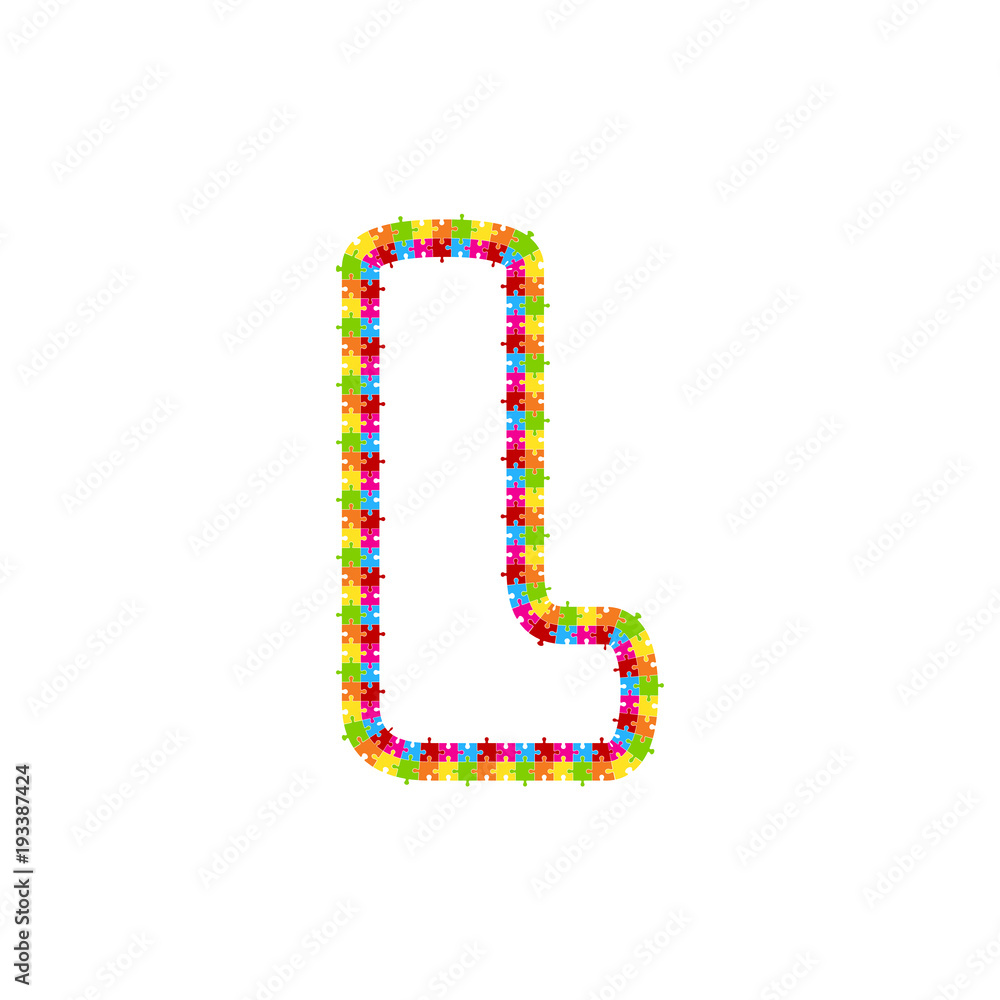 Fototapeta premium L Puzzle Letter Logo Icon Design