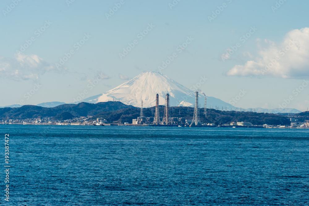 Mt,Fuji from Kimitsu City Chiba Japan