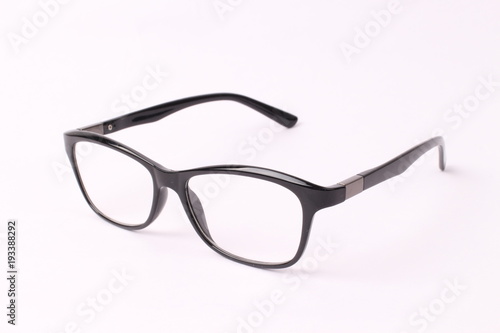 black glasses isolated on white background