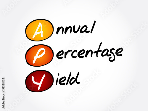 APY - Annual Percentage Yield acronym, business concept background