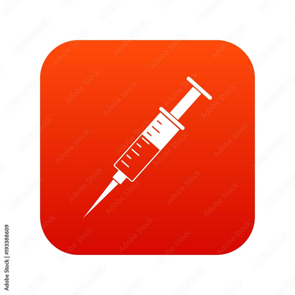 Syringe icon digital red Syringe icon digital red
