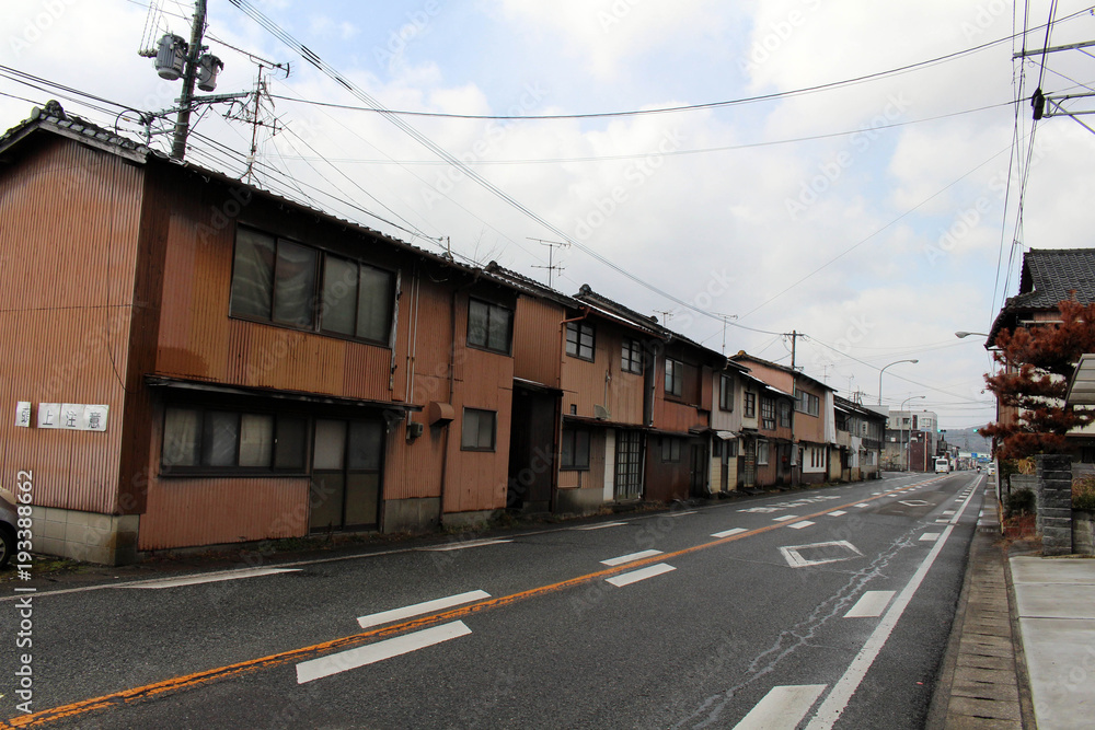 The houses, windows, and doors around Hizen-Yamaguchi station, Japan